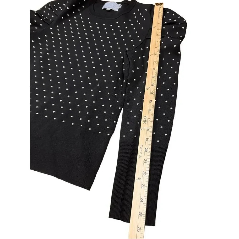 Apparalel Black Puff Shoulder Top Size L - Picture 7 of 16